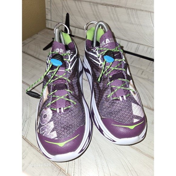 Hoka One One Shoes - Hoka One One Women's Size 8.5 Huaka Athletic Running Purple White Green Shoes